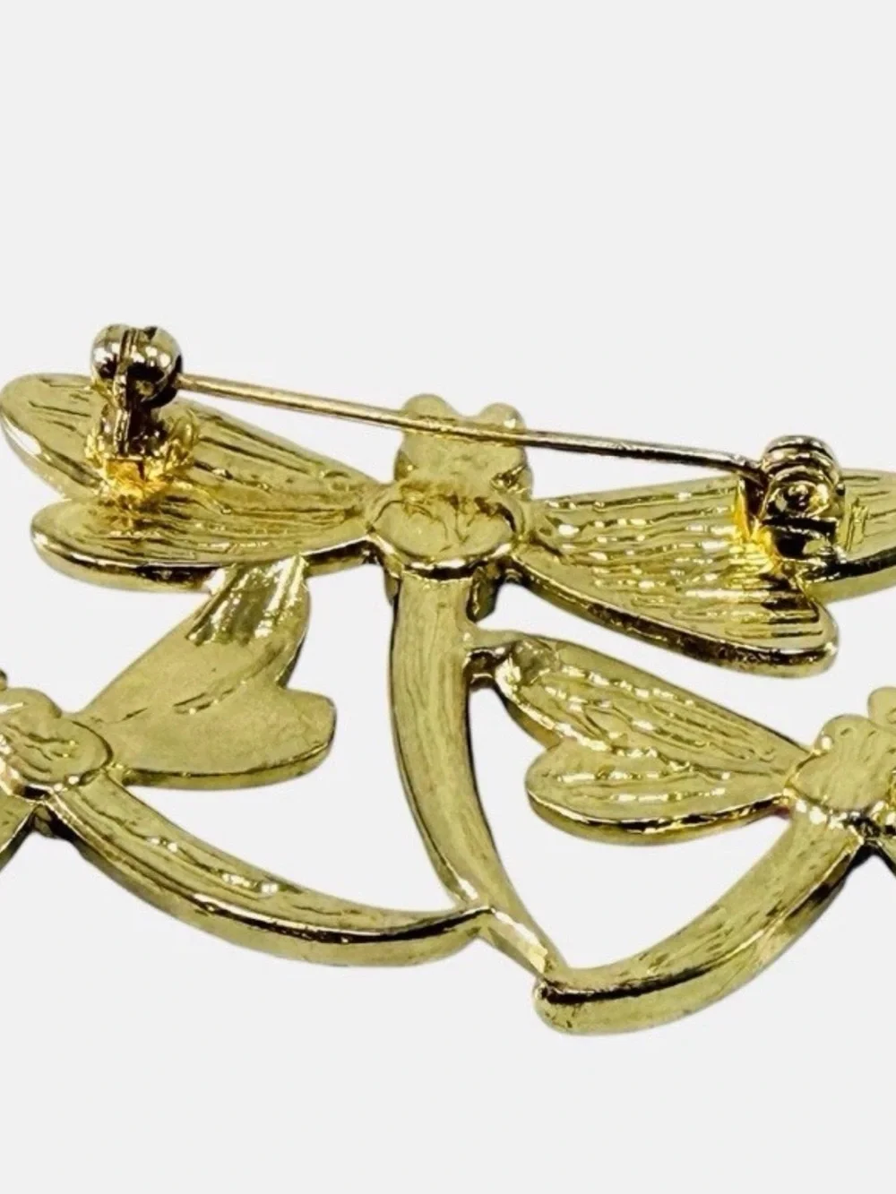 Vintage Dragonfly Rhinestone Enamel Brooch Pin Pink Dark Purple Sparkle Fuchsia